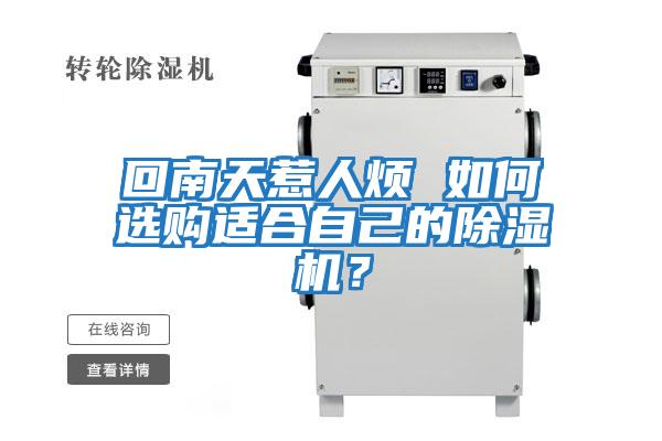 回南天惹人煩 如何選購適合自己的除濕機？